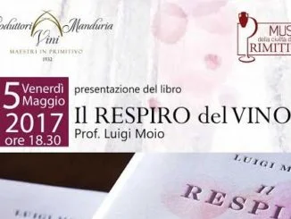 Domani a Manduria (TA) la presentazione de “Il Respiro del vino” di Luigi Moio