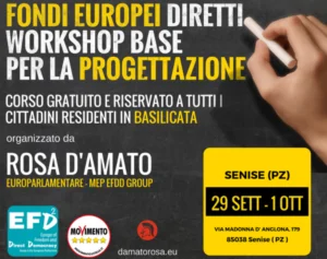 FONDI EUROPEI DIRETTI: WORKSHOP BASE SULLA PROGETTAZIONE IN BASILICATA