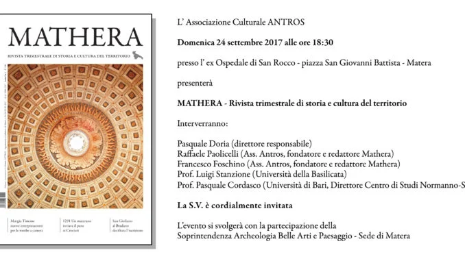 invito presentazione rivista mathera