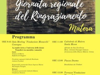 a matera domenica la giornata regionale del ringraziamento 29 giornata ringraziamento a matera radio laser news matera potenza puglia basilicata