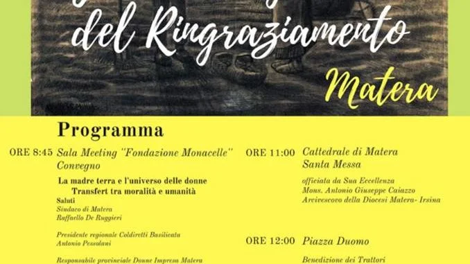 GIORNATA RINGRAZIAMENTO A MATERA