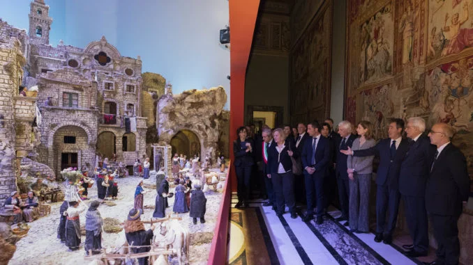 Schiavone presenta presepe a Mattarella