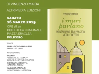 A Policoro la presentazione del libro di Vincenzo Maida "I muri parlano. Montalbano, tra passato, vicoli e destini”