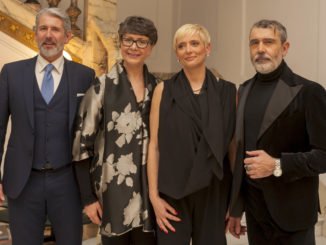 michele miglionico: alta moda show banca generali private sede di roma 17 michele miglionico con stefania marchetti elisabetta scarinci e federico baiocchi di silvestri della banca generali private ph. carbonelliseganti radio laser news matera potenza puglia basilicata