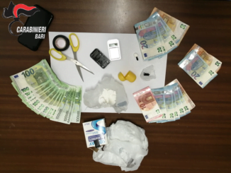 noci (ba). sorpreso con la cocaina. arrestato un pusher 23enne 64 noci radio laser news matera potenza puglia basilicata