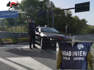 coronavirus: controlli dei carabinieri della basilicata in materia di tutela della salute e sicurezza nei luoghi di lavoro.