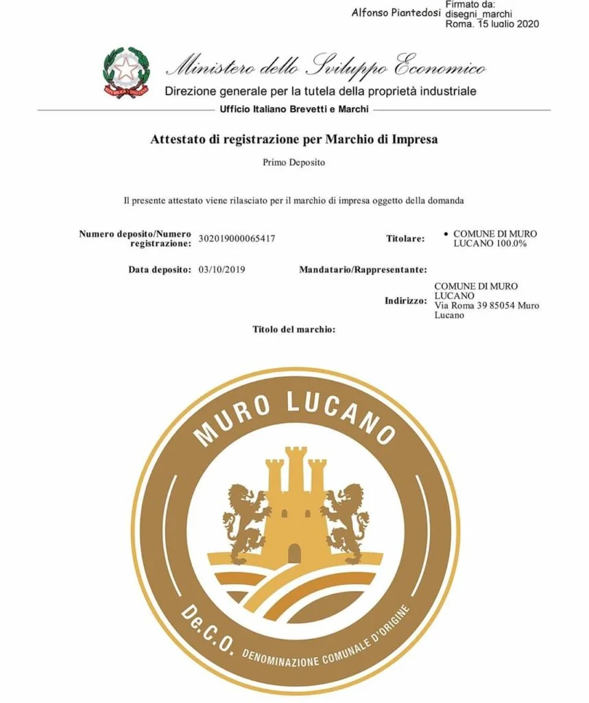 Muro Lucano riceve il marchio De.C.O. dal MISE