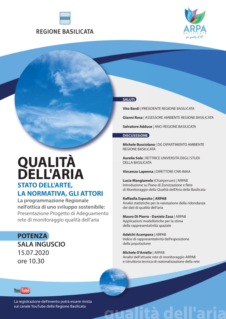 Qualità dell’aria, domani a Potenza convegno Regione - Arpab Prevista la presentazione del progetto di adeguamento della rete di monitoraggio