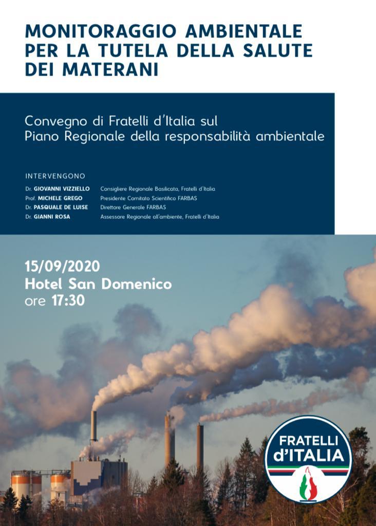 Convegno di Fratelli d’Italia Basilicata sul “Piano regionale della responsabilità ambientale” domani a Matera.
