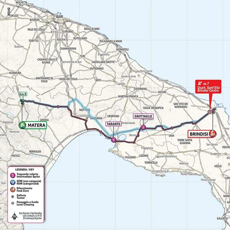 Giro d'Italia a Castellaneta, 9 ottobre chiusura delle scuole e modifiche alla viabilità
