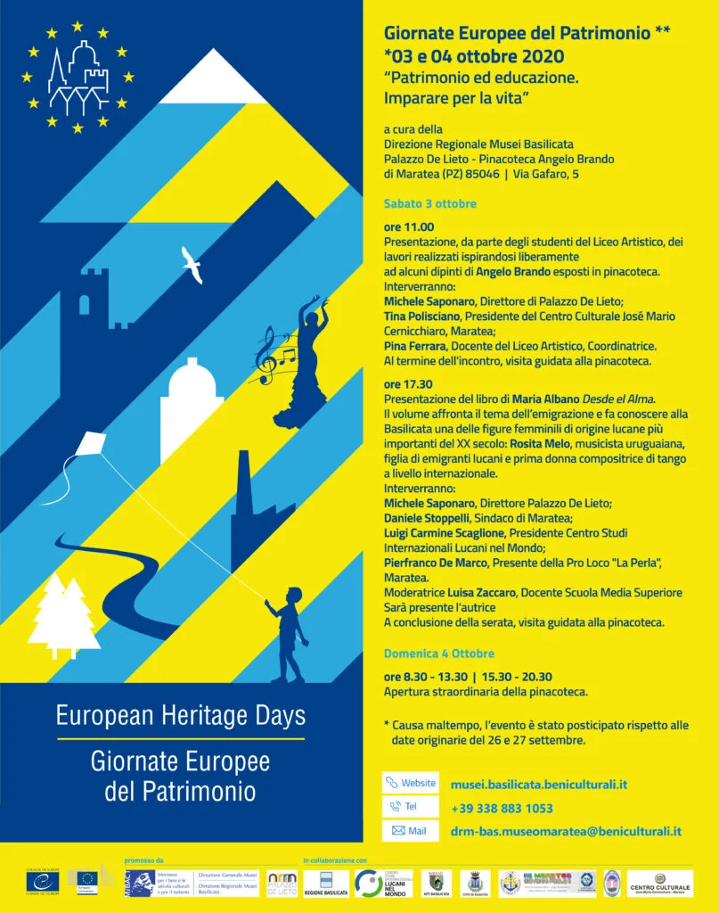 LE GIORNATE EUROPEE DEL PATRIMONIO A PALAZZO DE LIETO DI MARATEA “LA PERLA DEL TIRRENO”. 3 – 4 OTTOBRE 2020.