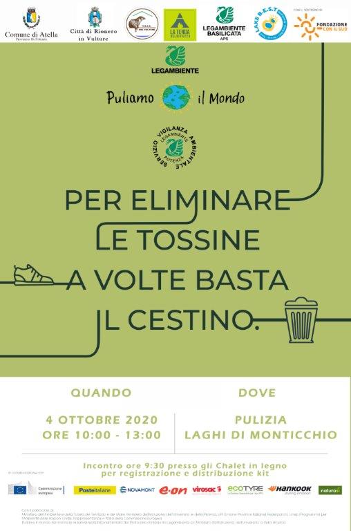 puliamo il mondo, domenica 4 ottobre 2020 9.30 presso il laghi di monticchio (pz) 1 puliamo il mondo monticchio 1 radiolaser news matera potenza puglia basilicata