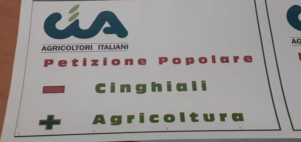 DANNI DA CINGHIALI: CIA HA CONSEGNATO AD ASSESSORE FANELLI PEETIZIONE CON 10 MILA FIRME