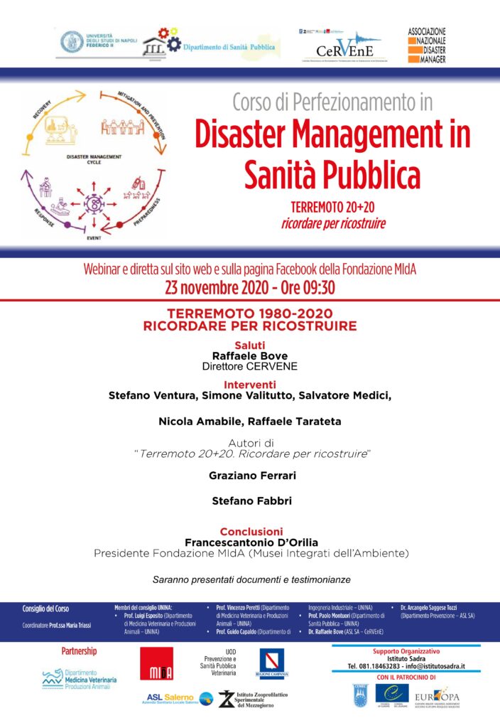 Irpinia 1980, un seminario in diretta on line “Terremoto 1980 – 2020. Ricordare per costruire”.
