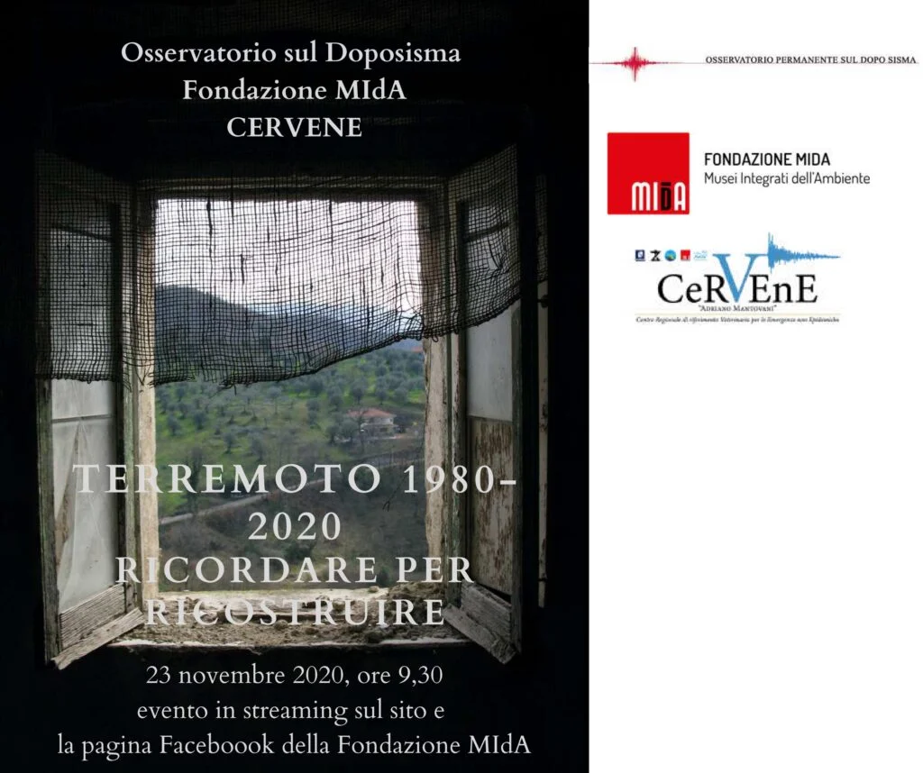 Irpinia 1980, un seminario in diretta on line “Terremoto 1980 – 2020. Ricordare per costruire”.
