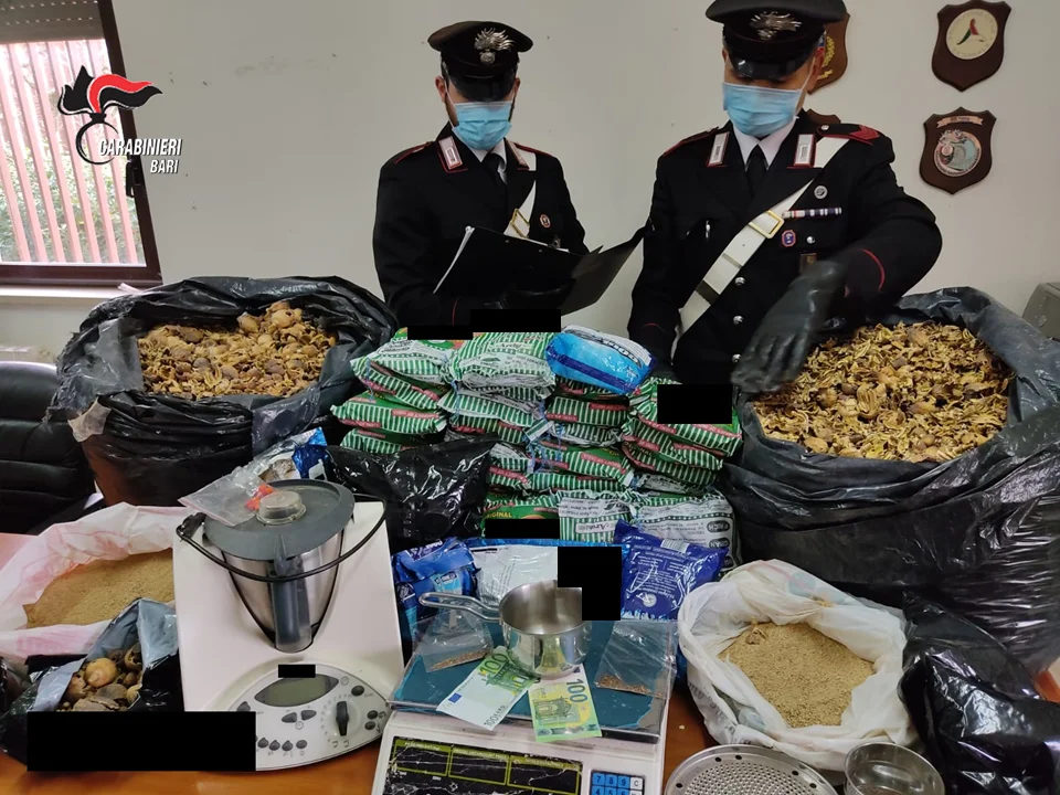 SANTERAMO IN COLLE (BA). ARRESTATI DUE INSOSPETTABILI PER DETENZIONE DI OPPIO E CONTRABBANDO DI TABACCHI.