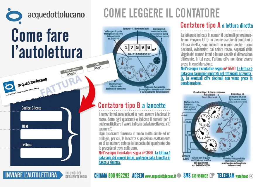 AUTOLETTURA CONSUMI IDRICI : PROSSIMA SCADENZA - Potenza, 1 giugno 2021