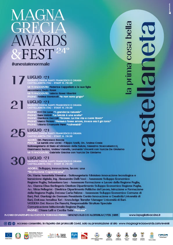 MAGNA GRECIA AWARDS: Castellaneta omaggerà Gabriele Gravina