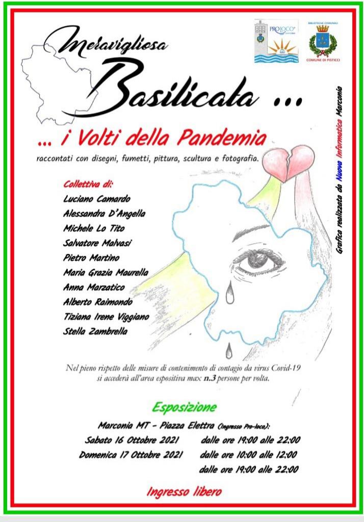 MERAVIGLIOSA BASILICATA. I VOLTI DELLA PANDEMIA. COLLETTIVA DI 10 ARTISTI PISTICCESI 16 e 17 OTTOBRE A MARCONIA