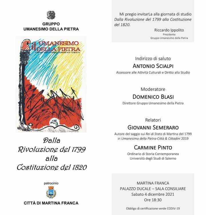 Martina Franca: “Dalla Rivoluzione del 1799 alla Costituzione del 1820”