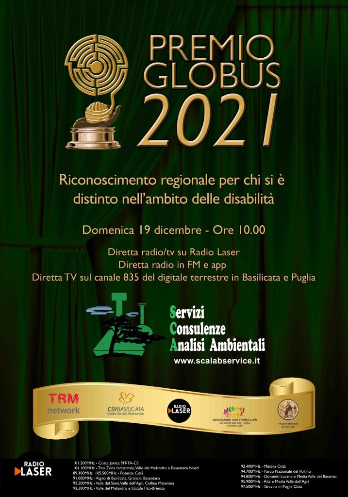 PREMIO GLOBUS 2021: domenica 19 dicembre alle 10 su Radio Laser