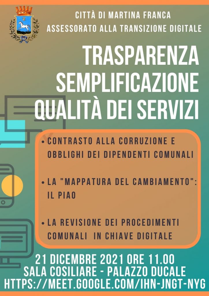 Martina Franca: Trasparenza, semplificazione e qualità dei servizi