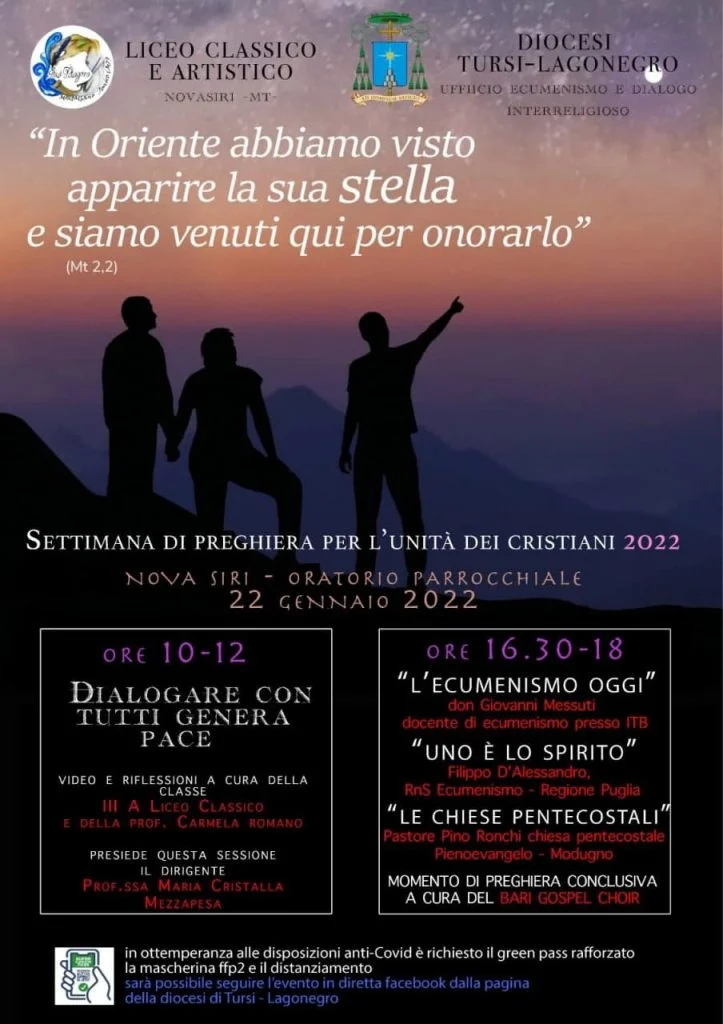 DIOCESI DI TURSI-LAGONEGRO: Sabato 22 gennaio 2022 a Nova Siri Marina il Convegno del Liceo Classico
