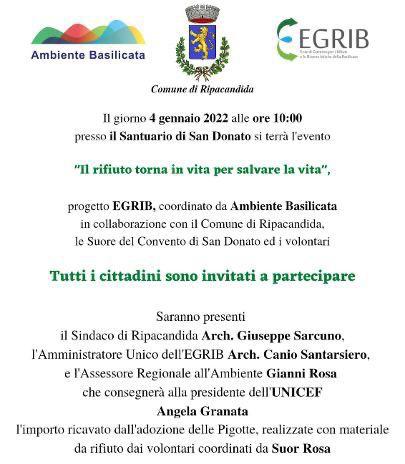 “Il rifiuto torna in vita per salvare la vita”, evento a Ripacandida