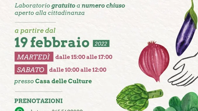 18-02-22 da domani al via il laboratorio di Orto sociale negli spazi all’aperto del centro polifunzionale Casa delle Culture_locandina