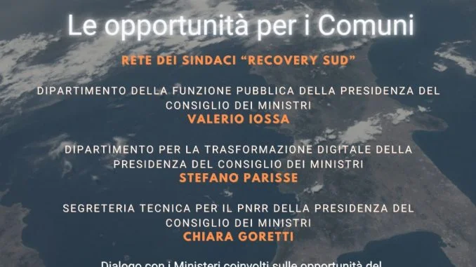 TRANSIZIONE DIGITALE, I SINDACI DEL SUD INCONTRANO I TECNICI DEL PNRR