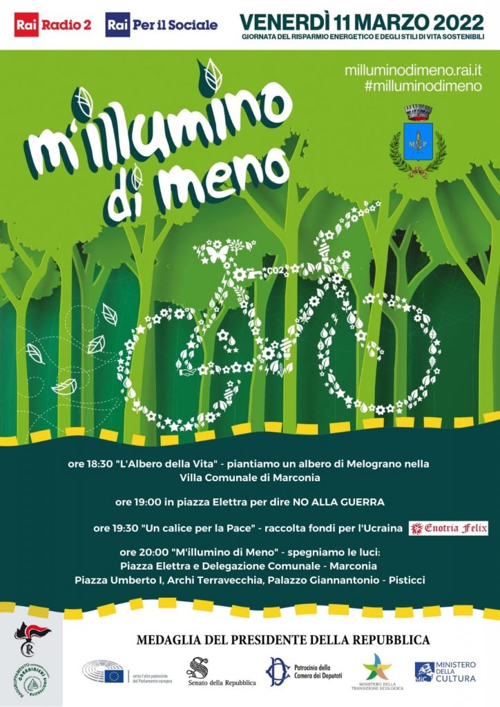pisticci: m’illumino di meno nel segno della solidarietà 1 millumino di meno radiolaser news matera potenza puglia basilicata