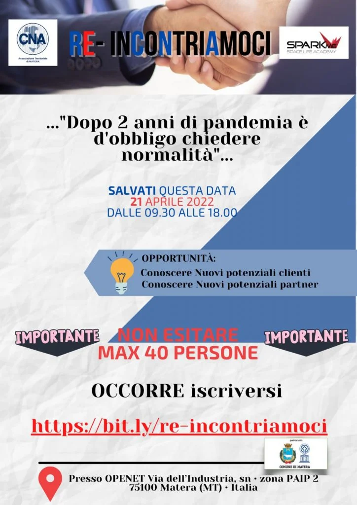 CNA Matera: Siamo orgogliosi di aver dato vita alla prima edizione del Network CNA, declinando concretamente una delle mission dell’Associazione più sentita dagli Imprenditori.