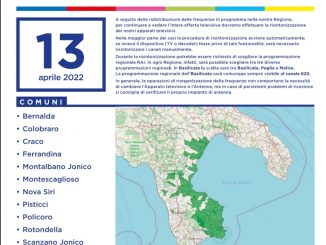 domani quarta giornata di riorganizzazione dei canali tv 101 screenshot 20220412 093859 radiolaser news matera potenza puglia basilicata