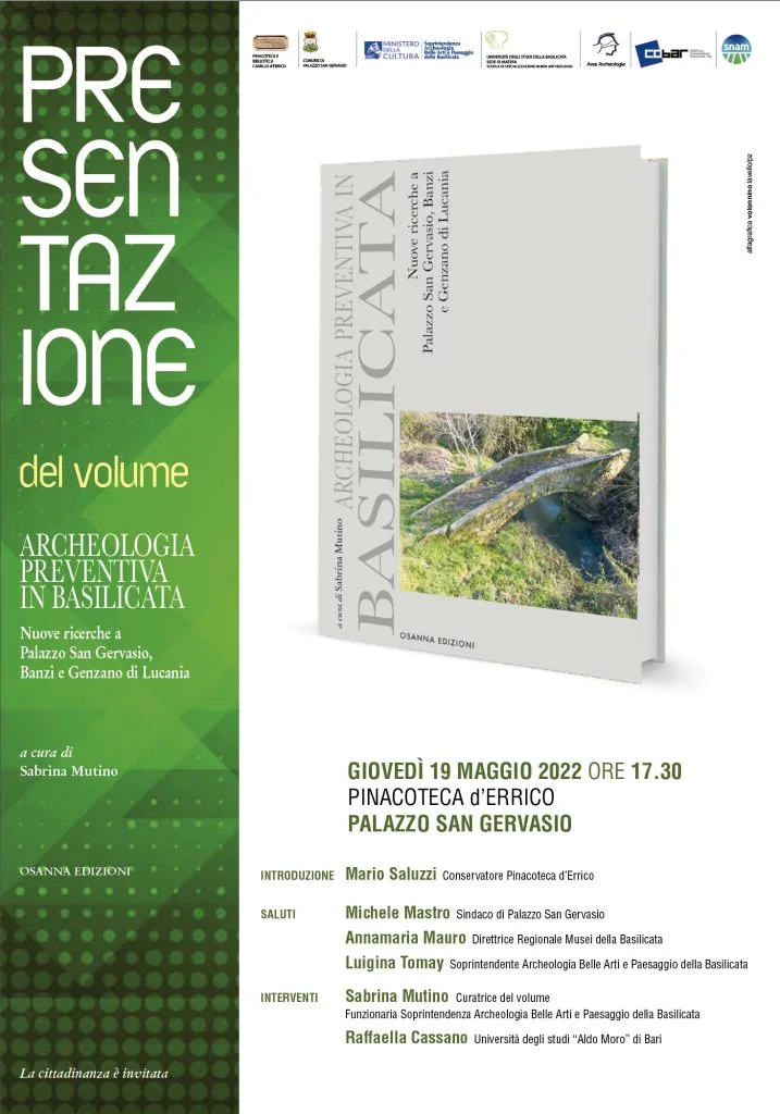 Presentazione del volume curato da Sabrina Mutino: Archeologia preventiva in Basilicata.