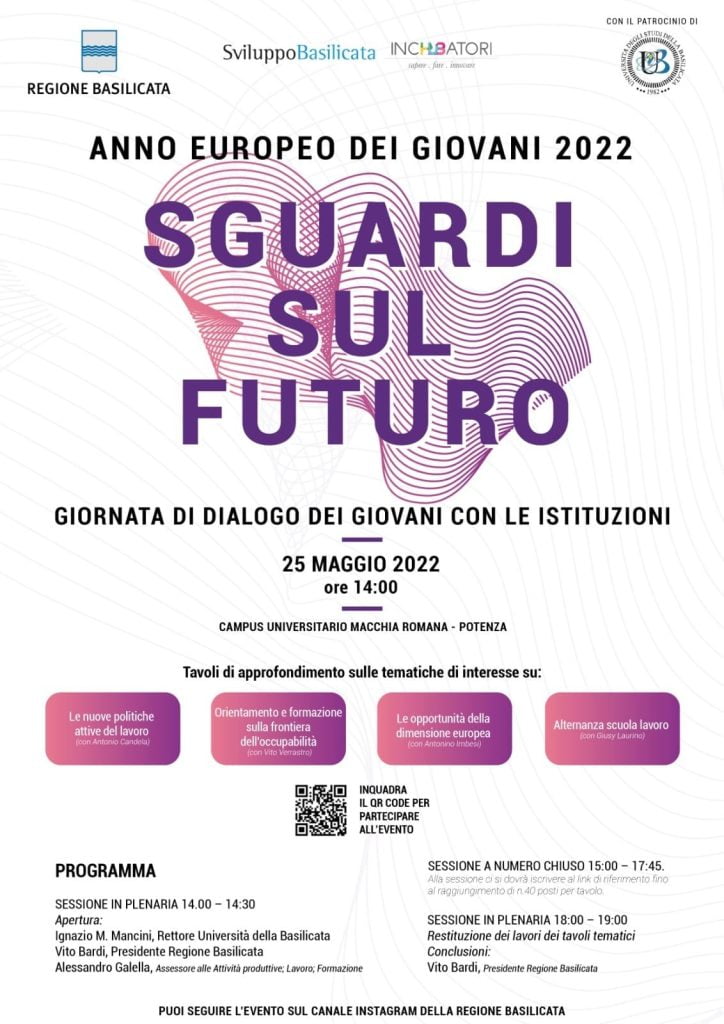 sguardi sul futuro, regione e unibas incontrano i giovani 1 locandina sguardi sul futuro radiolaser news matera potenza puglia basilicata