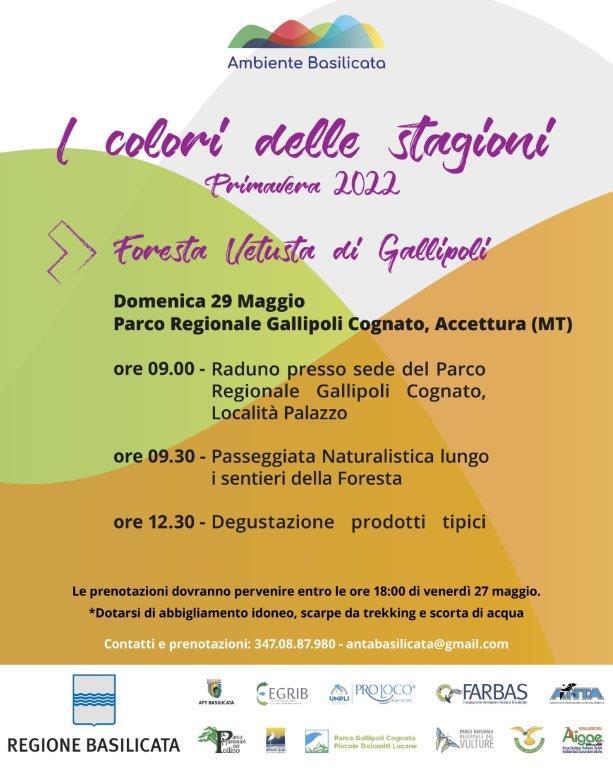 “I colori delle stagioni” appuntamento il 29 con il Parco Gallipoli Cognato