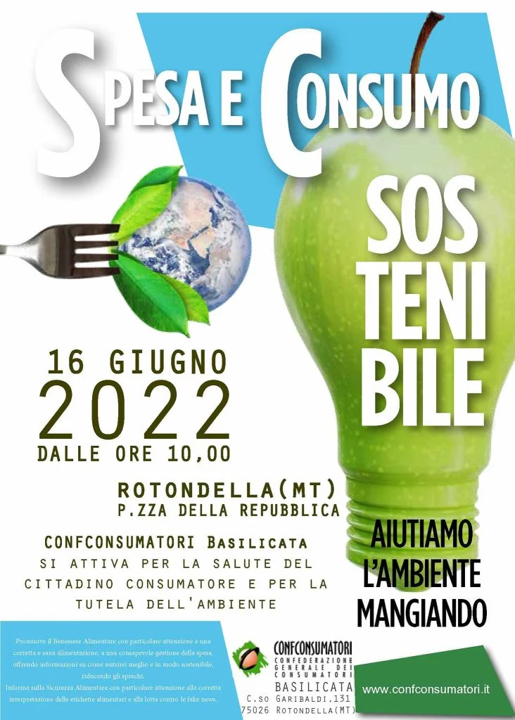 Confconsumatori: a Rotondella si parla di cibo e salute