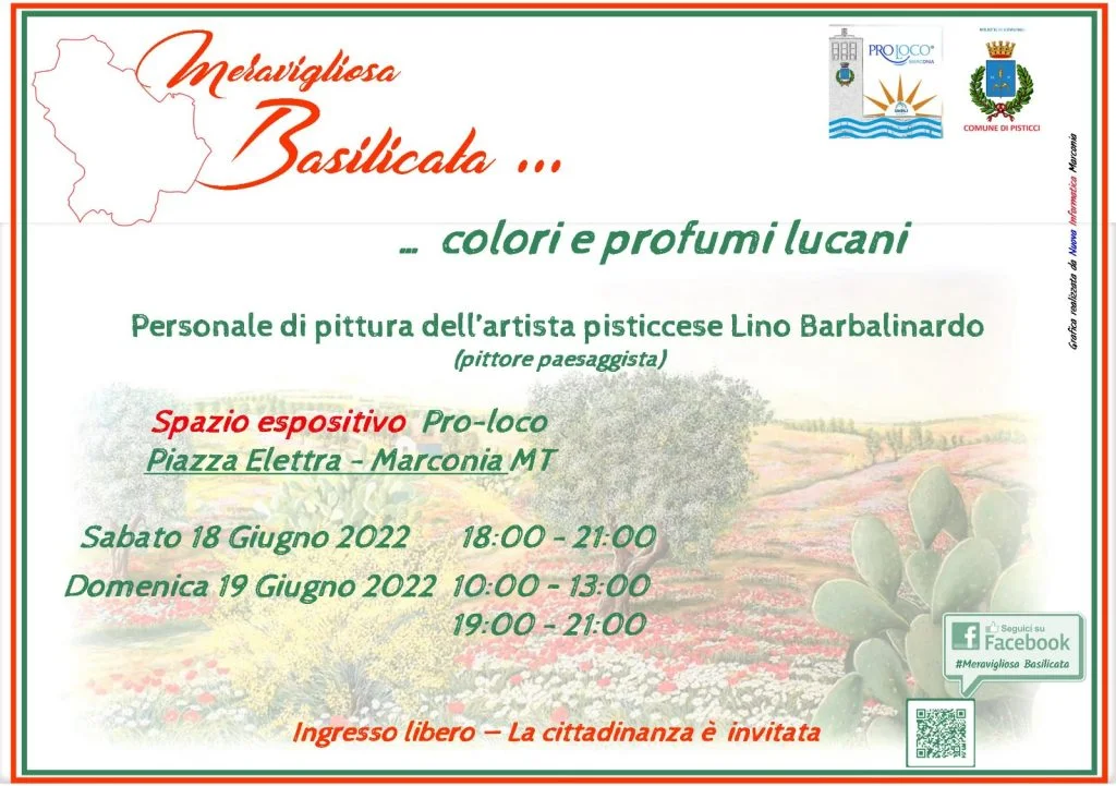 MERAVIGLIOSA BASILICATA… I COLORI E I PROFUMI LUCANI DELL’ARTISTA PISTICCESE LINO BARBALINARDO