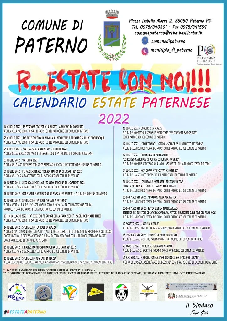 R… Estate con noi – Calendario estate paternese 202
