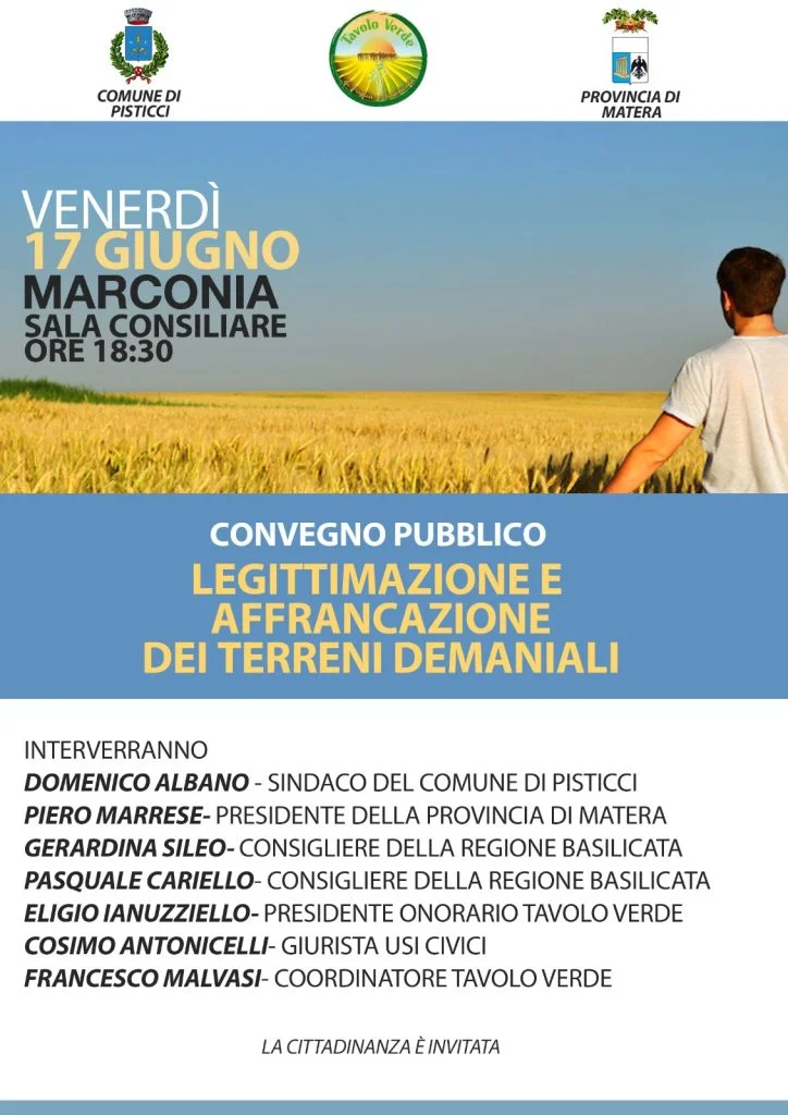 Usi civici, sì a Ddl dal Consiglio regionale. Venerdì 17 giugno convegno pubblico a Marconia.