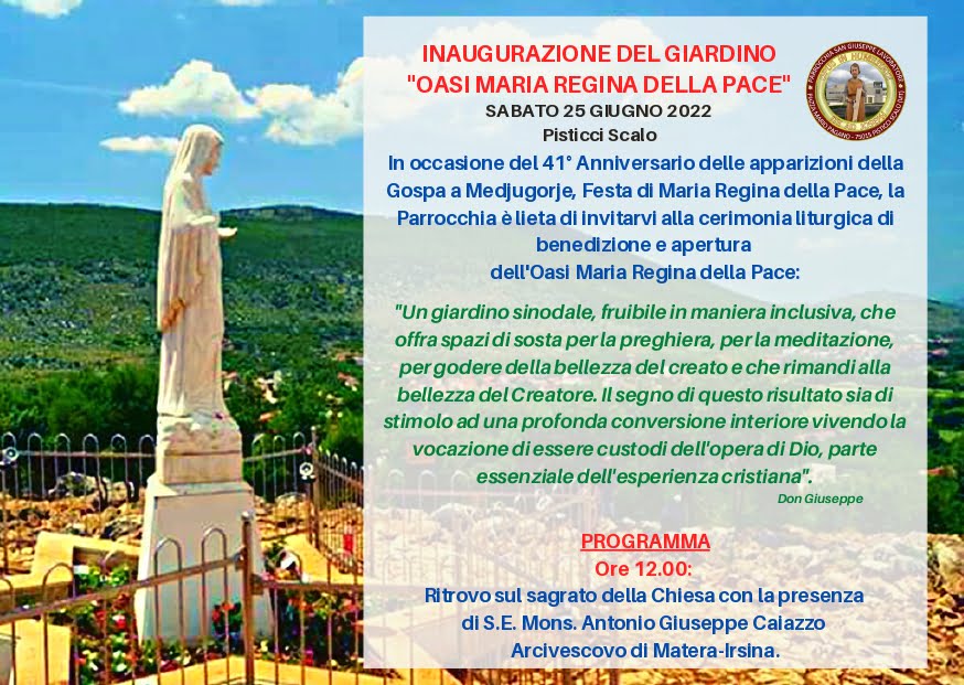 pisticci scalo. sabato 25 giugno inaugurazione - giardino oasi maria della pace 1 pdf 20220618 171213 0000 page 0001 radiolaser news matera potenza puglia basilicata