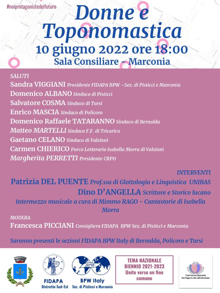FIDAPA: Istituire una commissione di toponomastica comunale al femminile