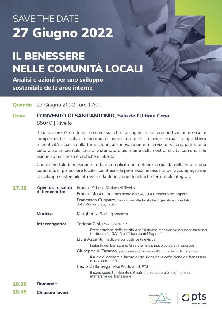 A RIVELLO SI PARLA DI BENESSERE DELLE COMUNITA' LOCALI