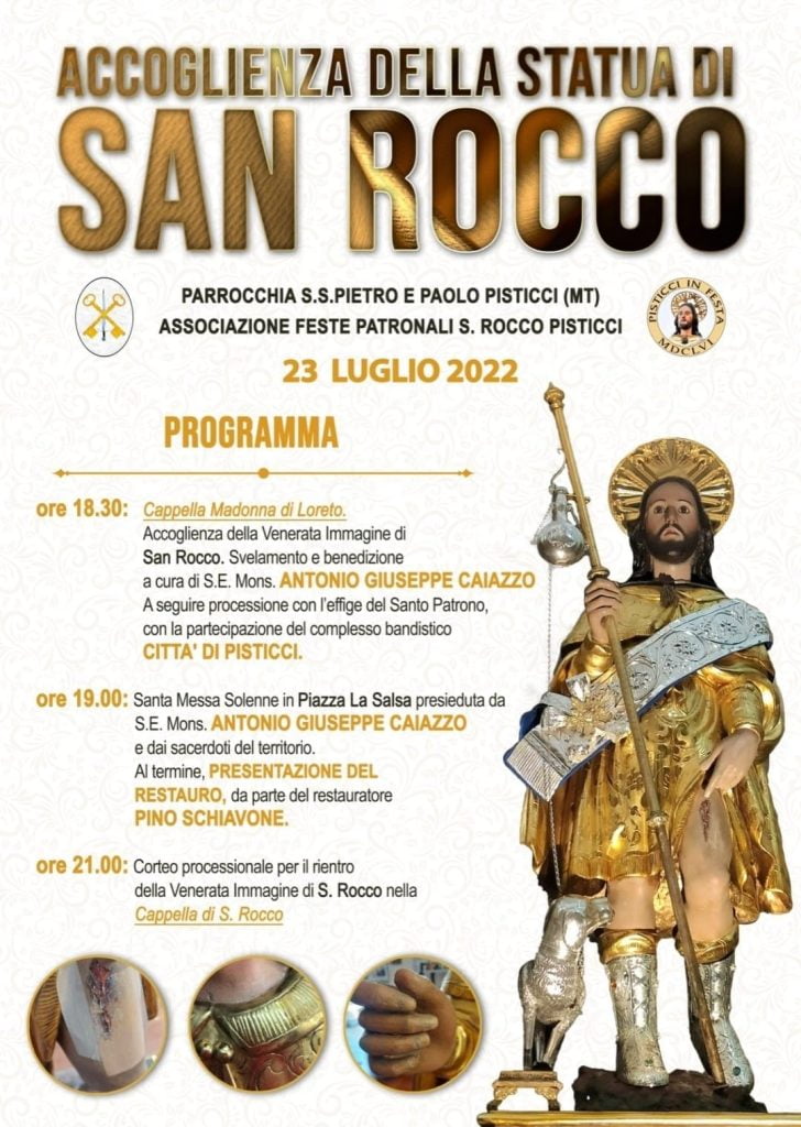 sabato 23 luglio 2022 ---- una gran festa di popolo per accogliere il ritorno della statua di s.rocco restaurata 1 292998606 5538427929514496 707643436955030243 n radio laser news matera potenza puglia basilicata