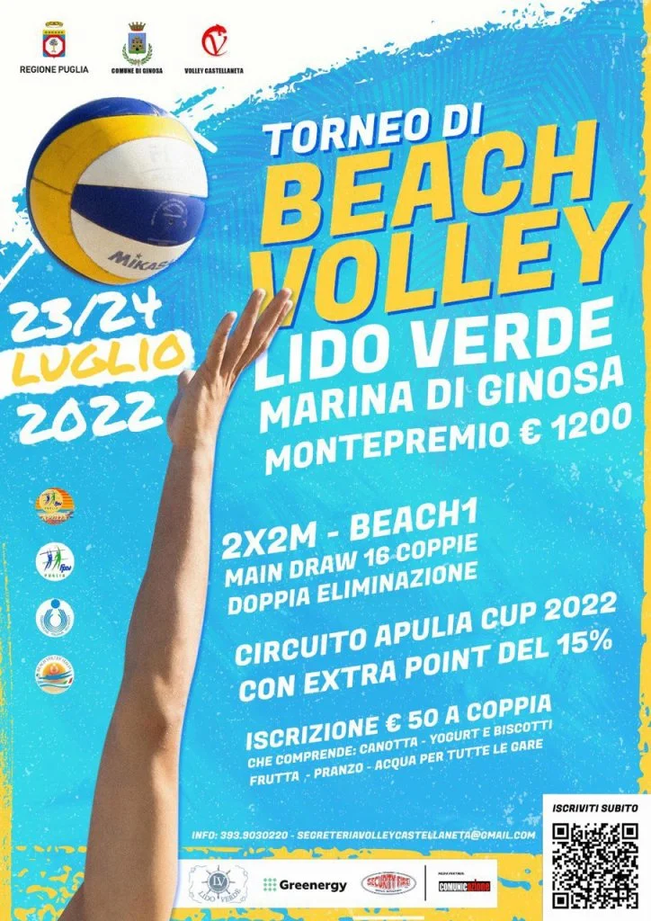<strong>SPORT, IL 23 E 24 LUGLIO TORNEO DI BEACH VOLLEY A MARINA DI GINOSA</strong>