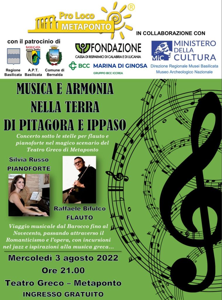 Concerto dal titolo “Musica e armonia nella terra di Pitagora e Ippaso”.