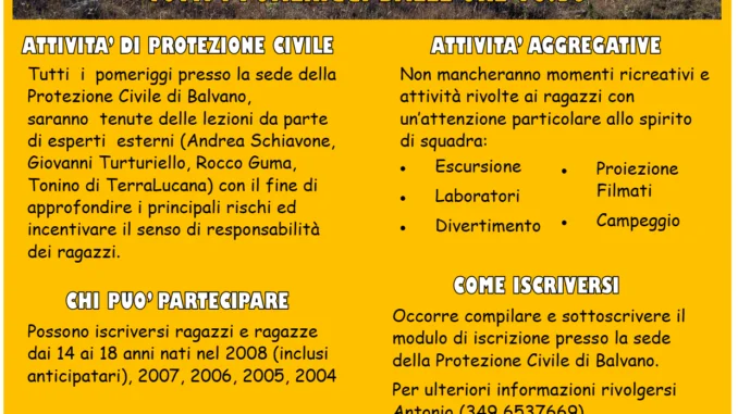 Campo Scuola Protezione Civile Balvano 2022 Loghi