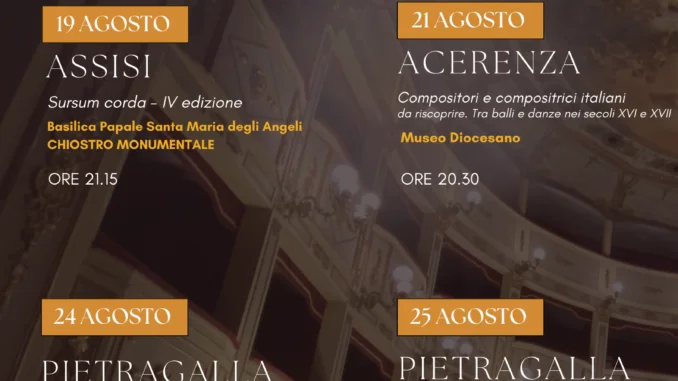 Cartellone concerti agosto Accademia Ducale