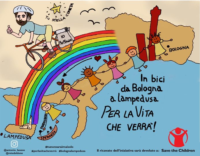 un riconoscimento ad antonio laneve per la sua “pedalata solidale” da bologna a lampedusa