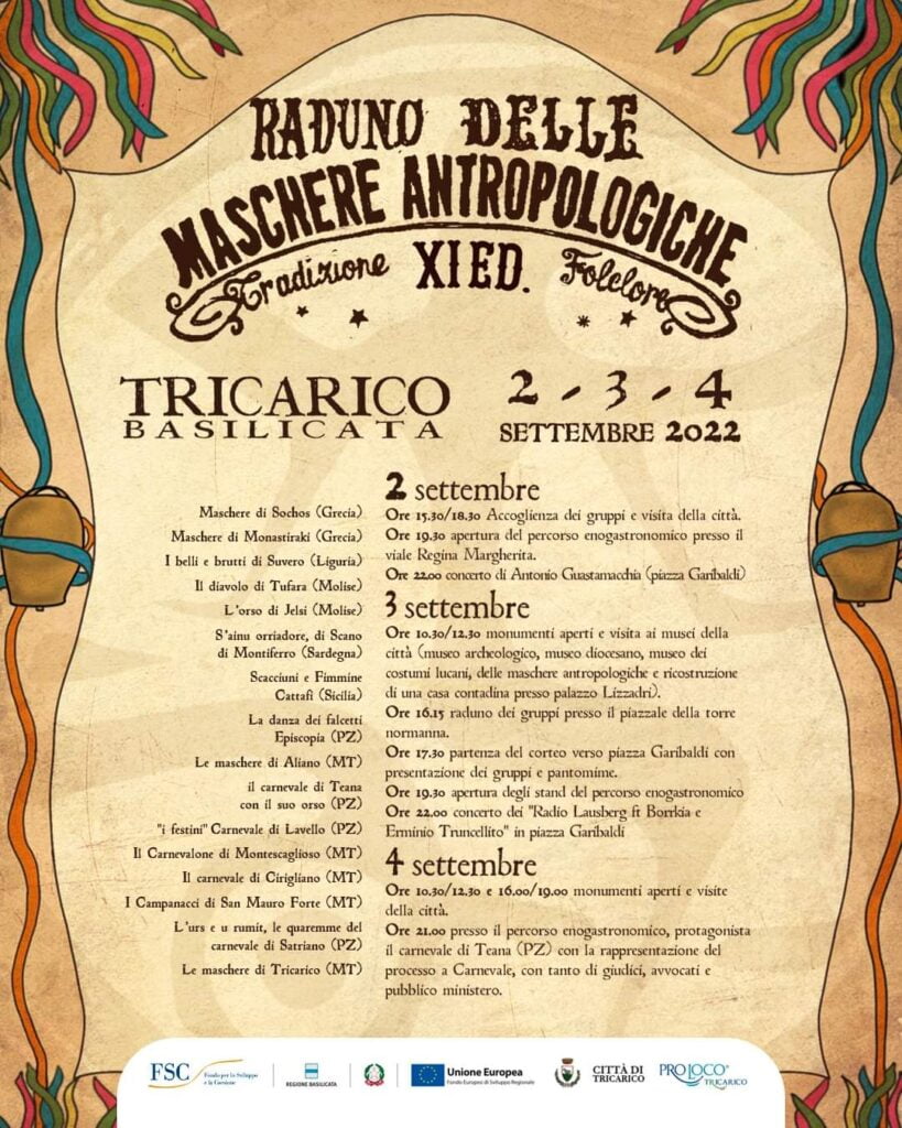 raduno delle maschere antropologiche xi eidzione a tricarico 1 programma raduno maschere antropologiche tricarico 2 radio laser news matera potenza puglia basilicata
